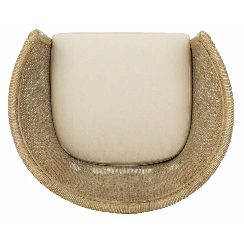 Poltrona in Rattan Bianco con Cuscino Bianco – 1 Posto