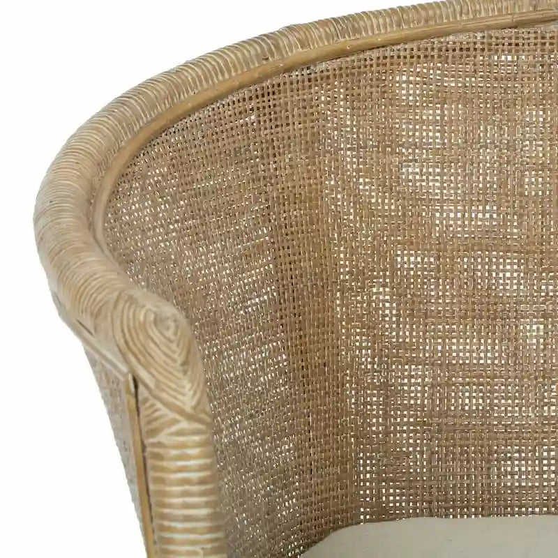 Poltrona in Rattan Bianco con Cuscino Bianco – 1 Posto