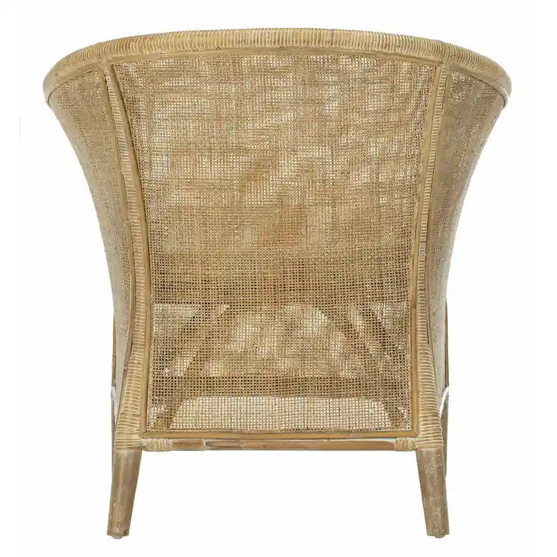 Poltrona in Rattan Bianco con Cuscino Bianco – 1 Posto