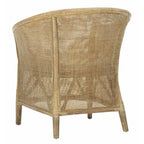 Poltrona in Rattan Bianco con Cuscino Bianco – 1 Posto