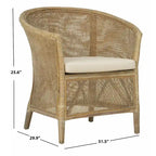 Poltrona in Rattan Bianco con Cuscino Bianco – 1 Posto