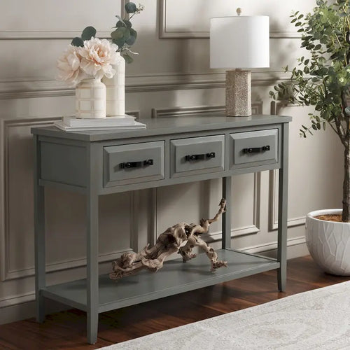 Consolle Nera / Grigio Cenere / Blu Fienile con Cassetti, Montaggio per 1 Persona