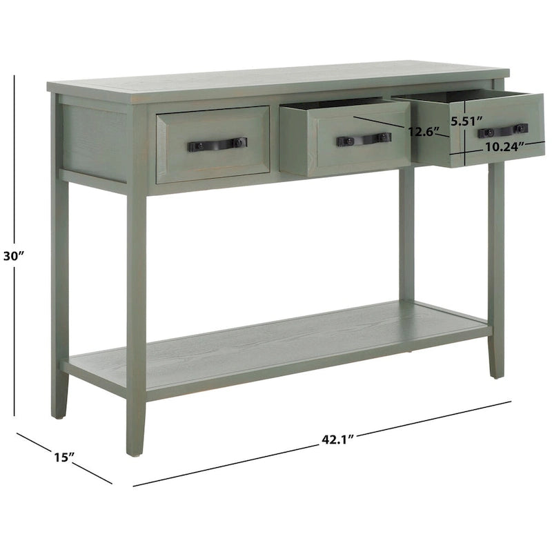 Consolle Nera / Grigio Cenere / Blu Fienile con Cassetti, Montaggio per 1 Persona