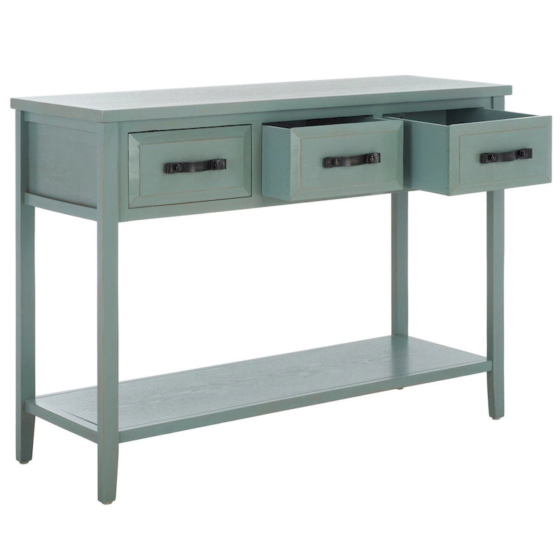 Consolle Nera / Grigio Cenere / Blu Fienile con Cassetti, Montaggio per 1 Persona