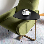 Tavolino a C Nero/Oro, Singolo, 48,26 cm L x 38,1 cm P x 63,5 cm A