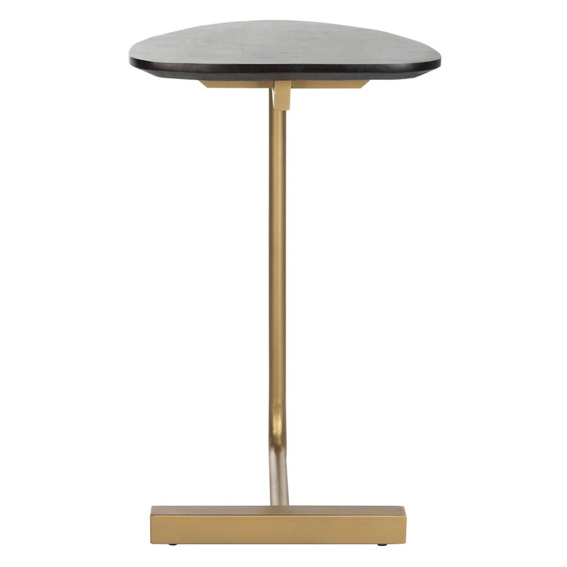 Tavolino a C Nero/Oro, Singolo, 48,26 cm L x 38,1 cm P x 63,5 cm A