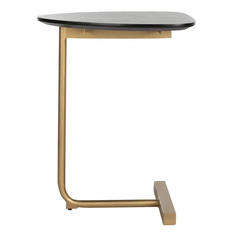 Tavolino a C Nero/Oro, Singolo, 48,26 cm L x 38,1 cm P x 63,5 cm A