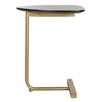 Tavolino a C Nero/Oro, Singolo, 48,26 cm L x 38,1 cm P x 63,5 cm A