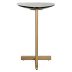 Tavolino a C Nero/Oro, Singolo, 48,26 cm L x 38,1 cm P x 63,5 cm A