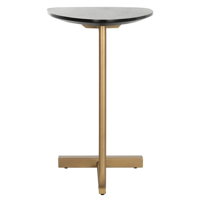 Tavolino a C Nero/Oro, Singolo, 48,26 cm L x 38,1 cm P x 63,5 cm A