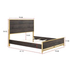 Set Camera da Letto Rustico in Legno Marrone Scuro, 4 Pezzi, Queen/King