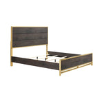 Set Camera da Letto Rustico in Legno Marrone Scuro, 4 Pezzi, Queen/King