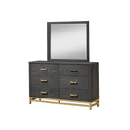 Set Camera da Letto Rustico in Legno Marrone Scuro, 4 Pezzi, Queen/King