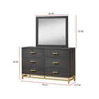 Set Camera da Letto Rustico in Legno Marrone Scuro, 4 Pezzi, Queen/King