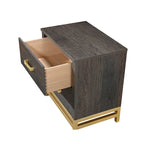 Set Camera da Letto Rustico in Legno Marrone Scuro, 4 Pezzi, Queen/King