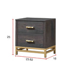 Set Camera da Letto Rustico in Legno Marrone Scuro, 4 Pezzi, Queen/King