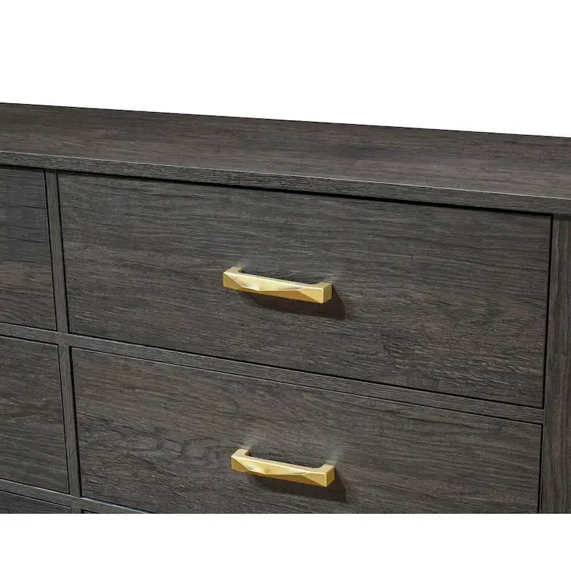 Set Camera da Letto Rustico in Legno Marrone Scuro, 4 Pezzi, Queen/King