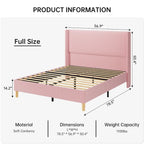 Letto imbottito in velluto con piattaforma, misura Matrimoniale/Queen/King