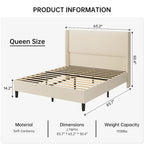 Letto imbottito in velluto con piattaforma, misura Matrimoniale/Queen/King