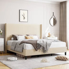 Letto imbottito in velluto con piattaforma, misura Matrimoniale/Queen/King