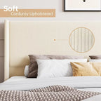 Letto imbottito in velluto con piattaforma, misura Matrimoniale/Queen/King