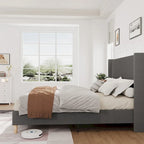 Letto imbottito in velluto con piattaforma, misura Matrimoniale/Queen/King
