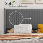 Letto imbottito in velluto con piattaforma, misura Matrimoniale/Queen/King