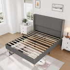 Letto imbottito in velluto con piattaforma, misura Matrimoniale/Queen/King