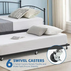 Divano letto in metallo nero/bianco/rosa con letto estraibile, singolo, per 2 persone
