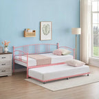 Divano letto in metallo nero/bianco/rosa con letto estraibile, singolo, per 2 persone