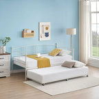 Divano letto in metallo nero/bianco/rosa con letto estraibile, singolo, per 2 persone