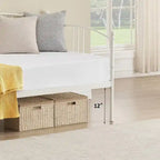 Divano letto in metallo nero/bianco/rosa con letto estraibile, singolo, per 2 persone