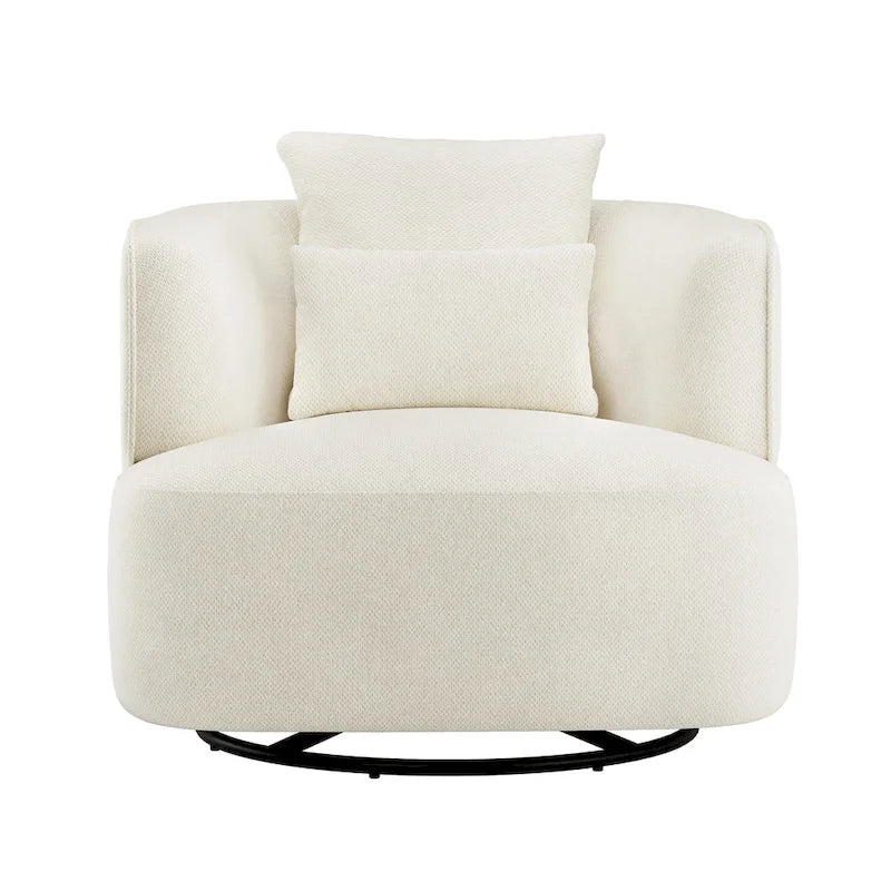Poltroncina girevole a 360° in tessuto color grano/blu marino/grigio/beige, seduta singola