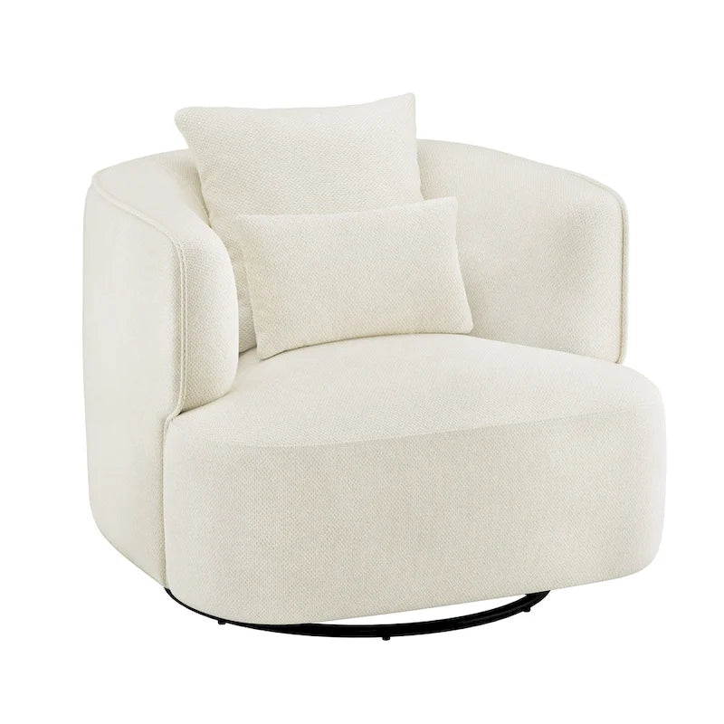 Poltroncina girevole a 360° in tessuto color grano/blu marino/grigio/beige, seduta singola