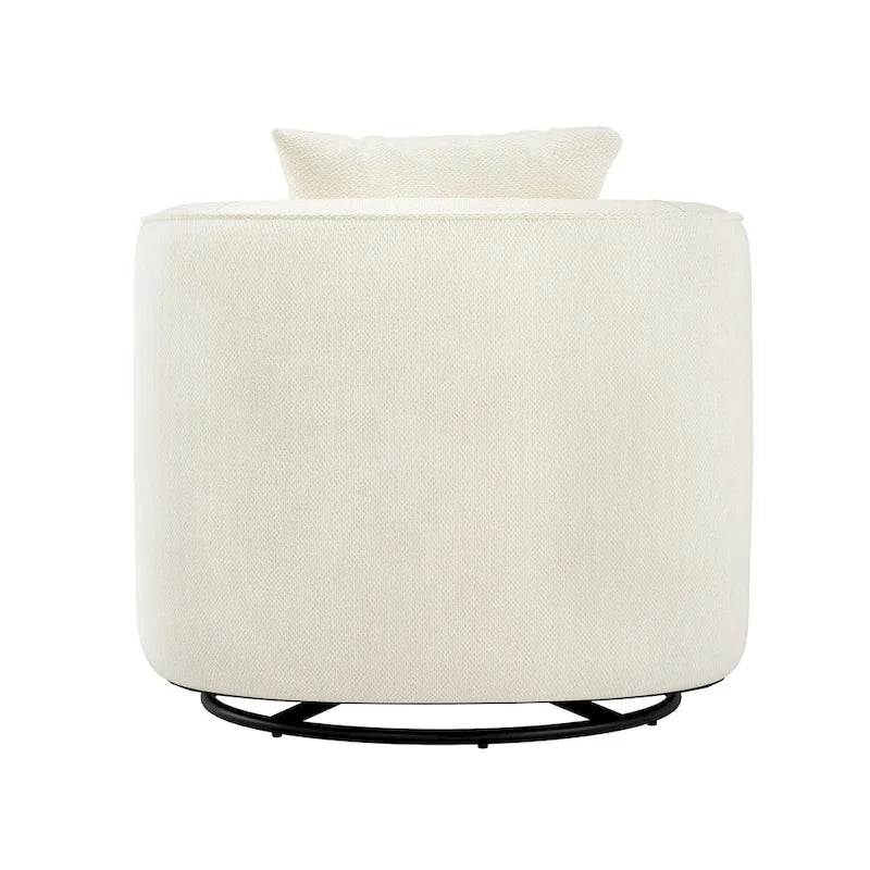 Poltroncina girevole a 360° in tessuto color grano/blu marino/grigio/beige, seduta singola