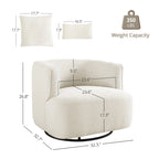 Poltroncina girevole a 360° in tessuto color grano/blu marino/grigio/beige, seduta singola