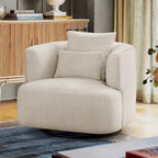 Poltroncina girevole a 360° in tessuto color grano/blu marino/grigio/beige, seduta singola