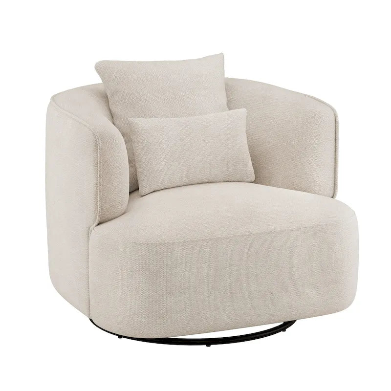 Poltroncina girevole a 360° in tessuto color grano/blu marino/grigio/beige, seduta singola
