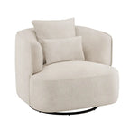 Poltroncina girevole a 360° in tessuto color grano/blu marino/grigio/beige, seduta singola