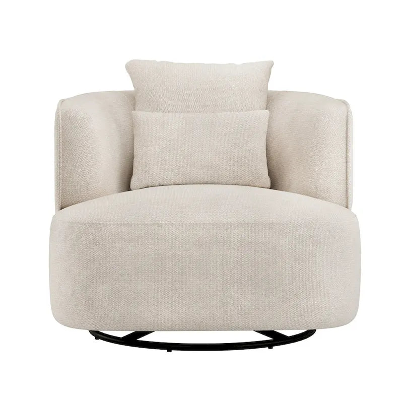 Poltroncina girevole a 360° in tessuto color grano/blu marino/grigio/beige, seduta singola