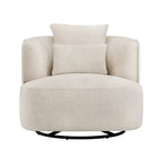 Poltroncina girevole a 360° in tessuto color grano/blu marino/grigio/beige, seduta singola
