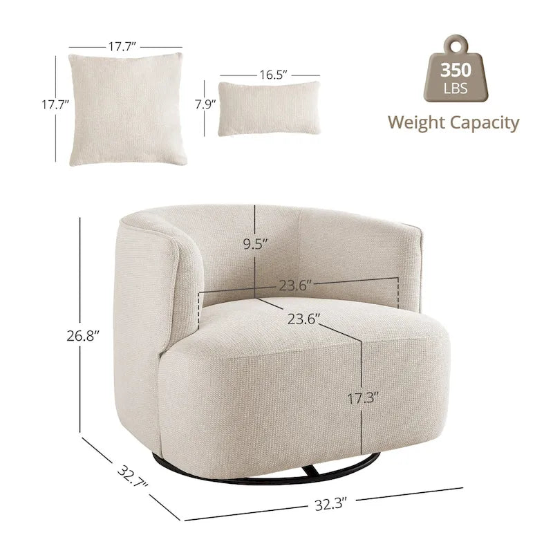 Poltroncina girevole a 360° in tessuto color grano/blu marino/grigio/beige, seduta singola