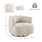 Poltroncina girevole a 360° in tessuto color grano/blu marino/grigio/beige, seduta singola