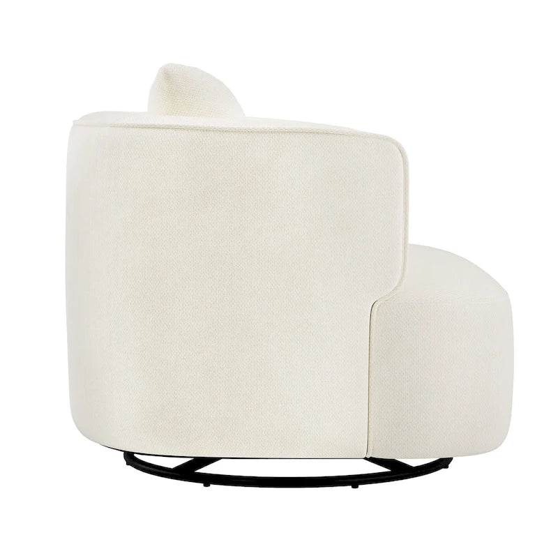 Poltroncina girevole a 360° in tessuto color grano/blu marino/grigio/beige, seduta singola