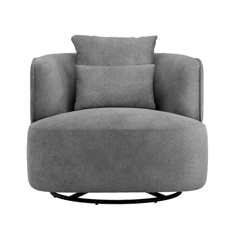 Poltroncina girevole a 360° in tessuto color grano/blu marino/grigio/beige, seduta singola