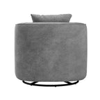 Poltroncina girevole a 360° in tessuto color grano/blu marino/grigio/beige, seduta singola