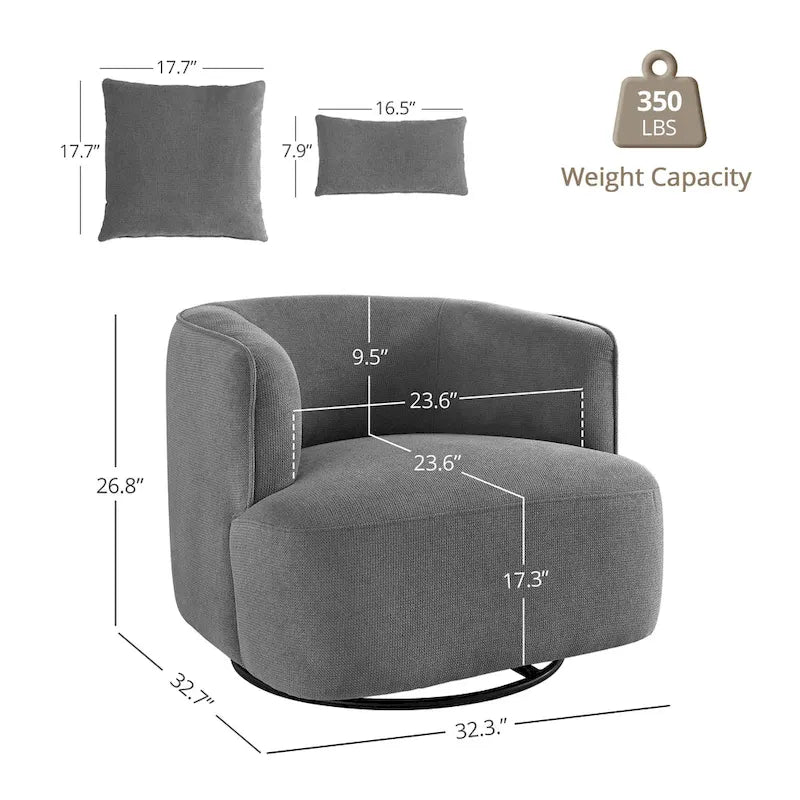 Poltroncina girevole a 360° in tessuto color grano/blu marino/grigio/beige, seduta singola
