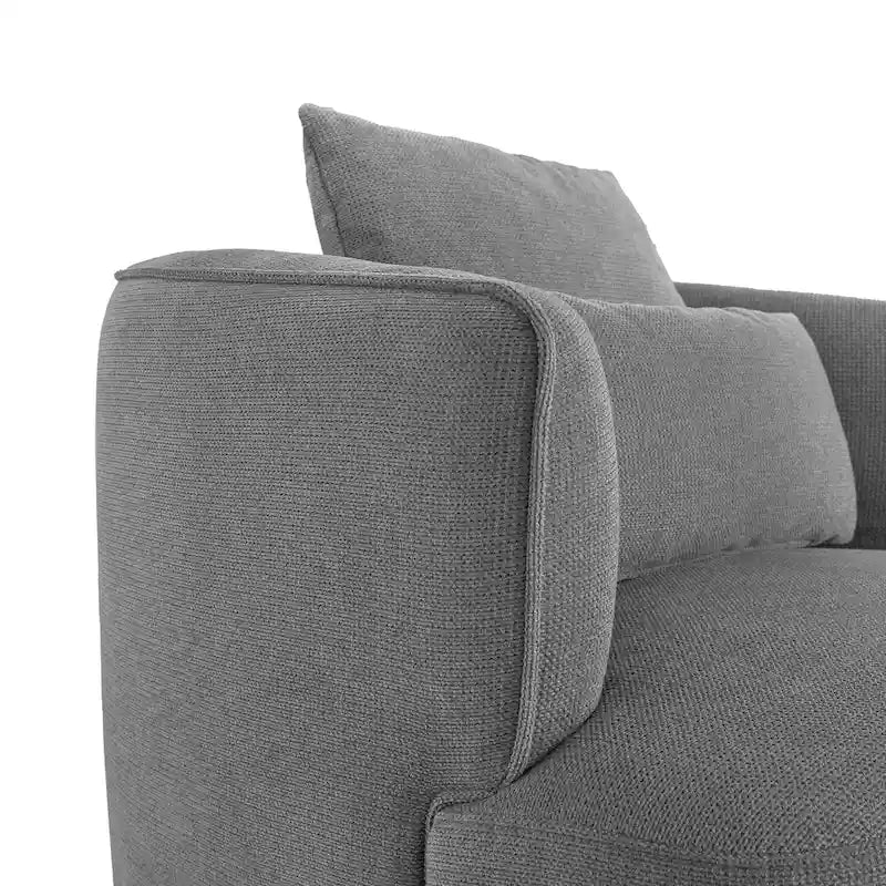 Poltroncina girevole a 360° in tessuto color grano/blu marino/grigio/beige, seduta singola