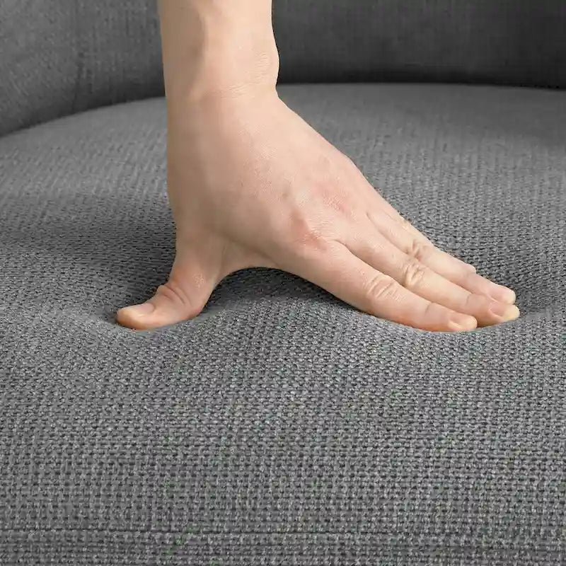 Poltroncina girevole a 360° in tessuto color grano/blu marino/grigio/beige, seduta singola