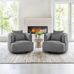 Poltroncina girevole a 360° in tessuto color grano/blu marino/grigio/beige, seduta singola